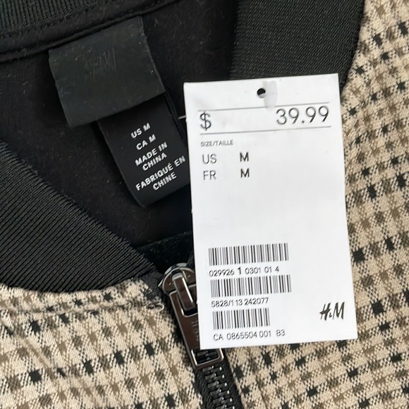 COPY - H&M Lightweight Bomber Jacket in Tan/Black (Size Medium) - Picture 5 of 7